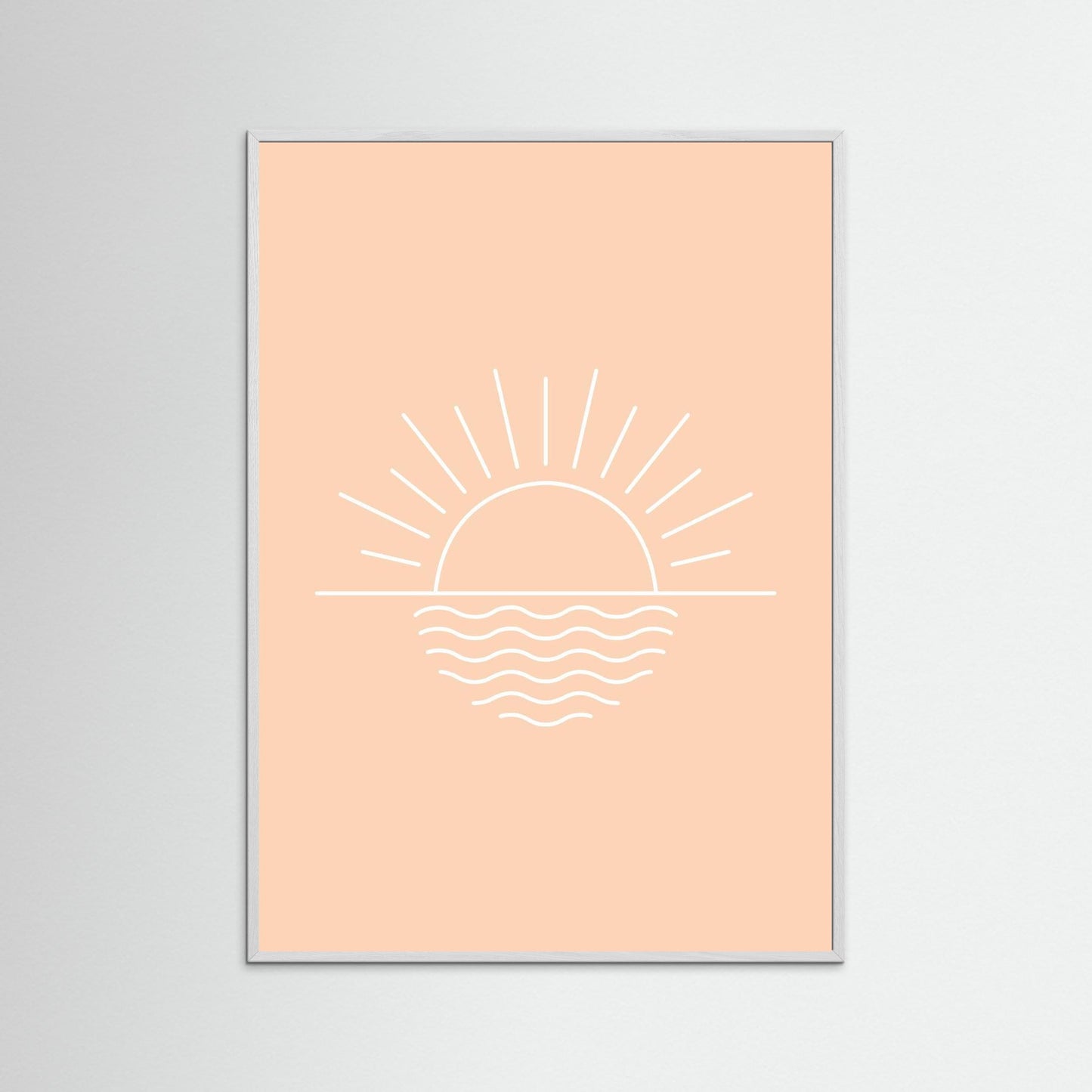 Minimal Sunrise Over Waves