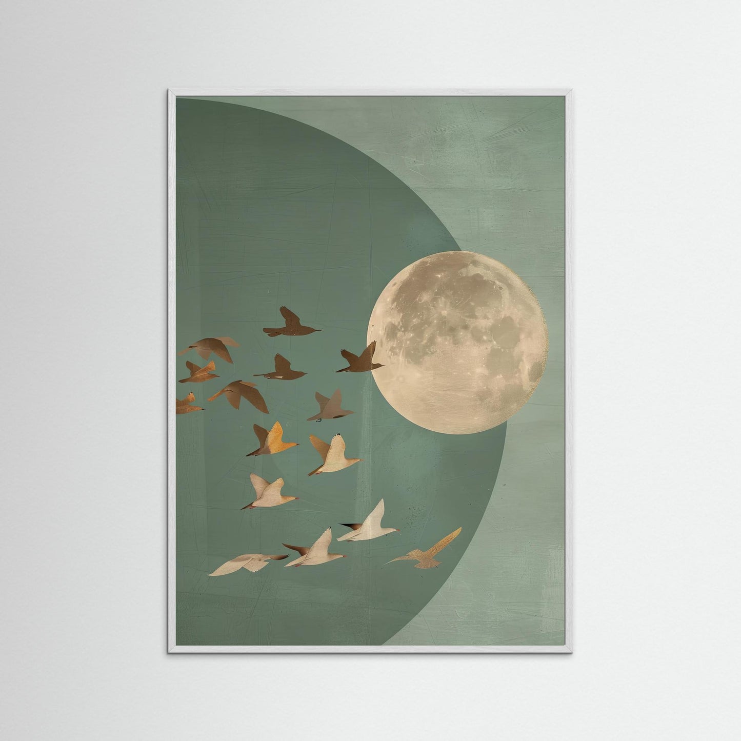 Minimal Moon & Birds