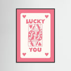 Lucky You” Hearts Playing Card 