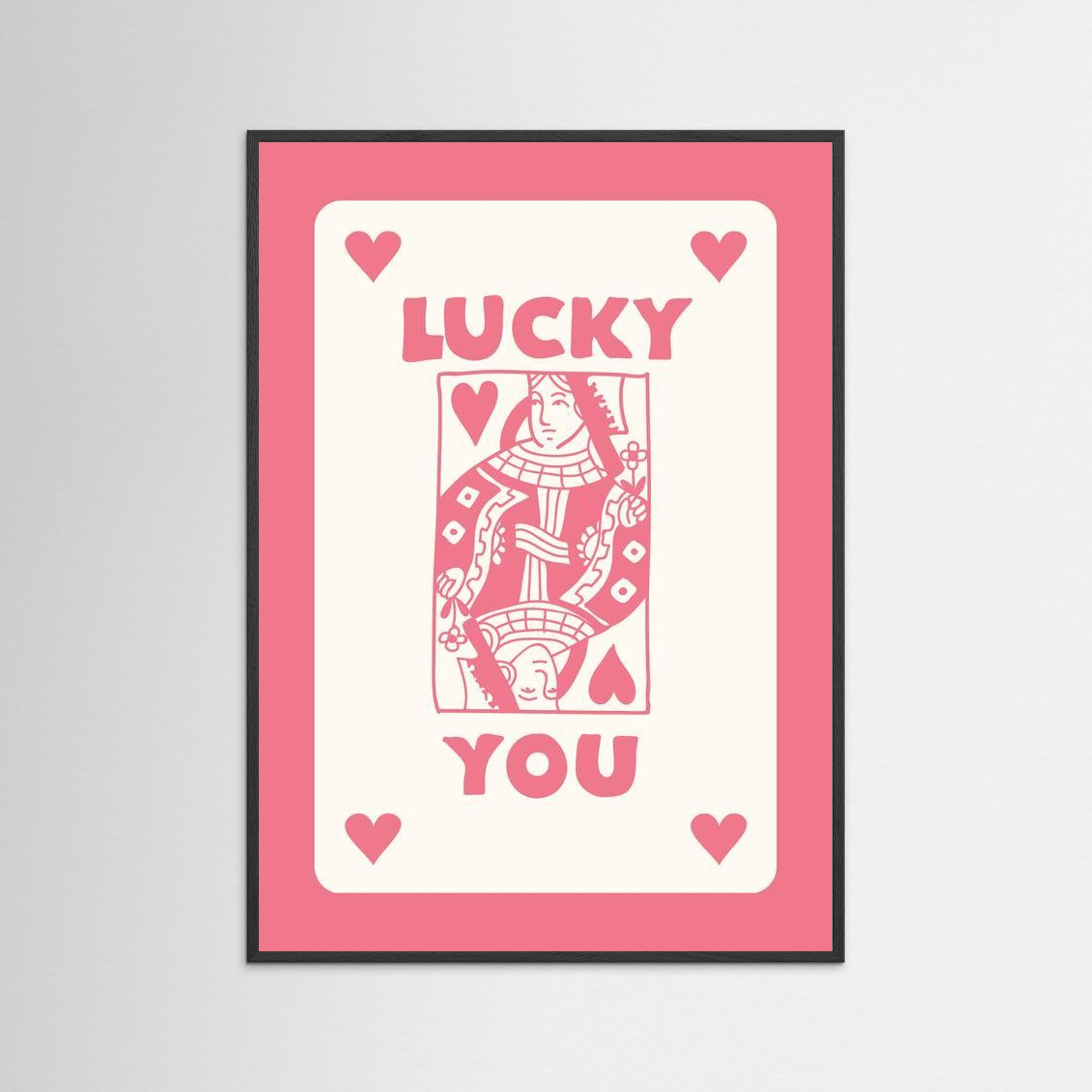 Lucky You” Hearts Playing Card 