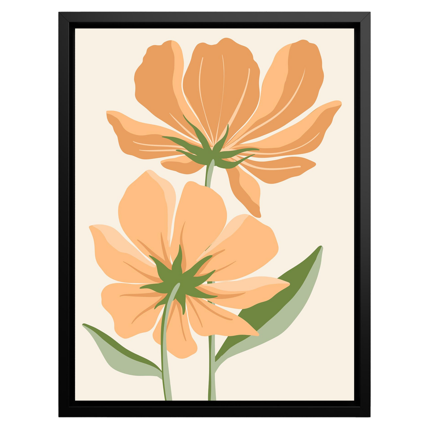 Peach Petals – Framed Canvas Wall Art