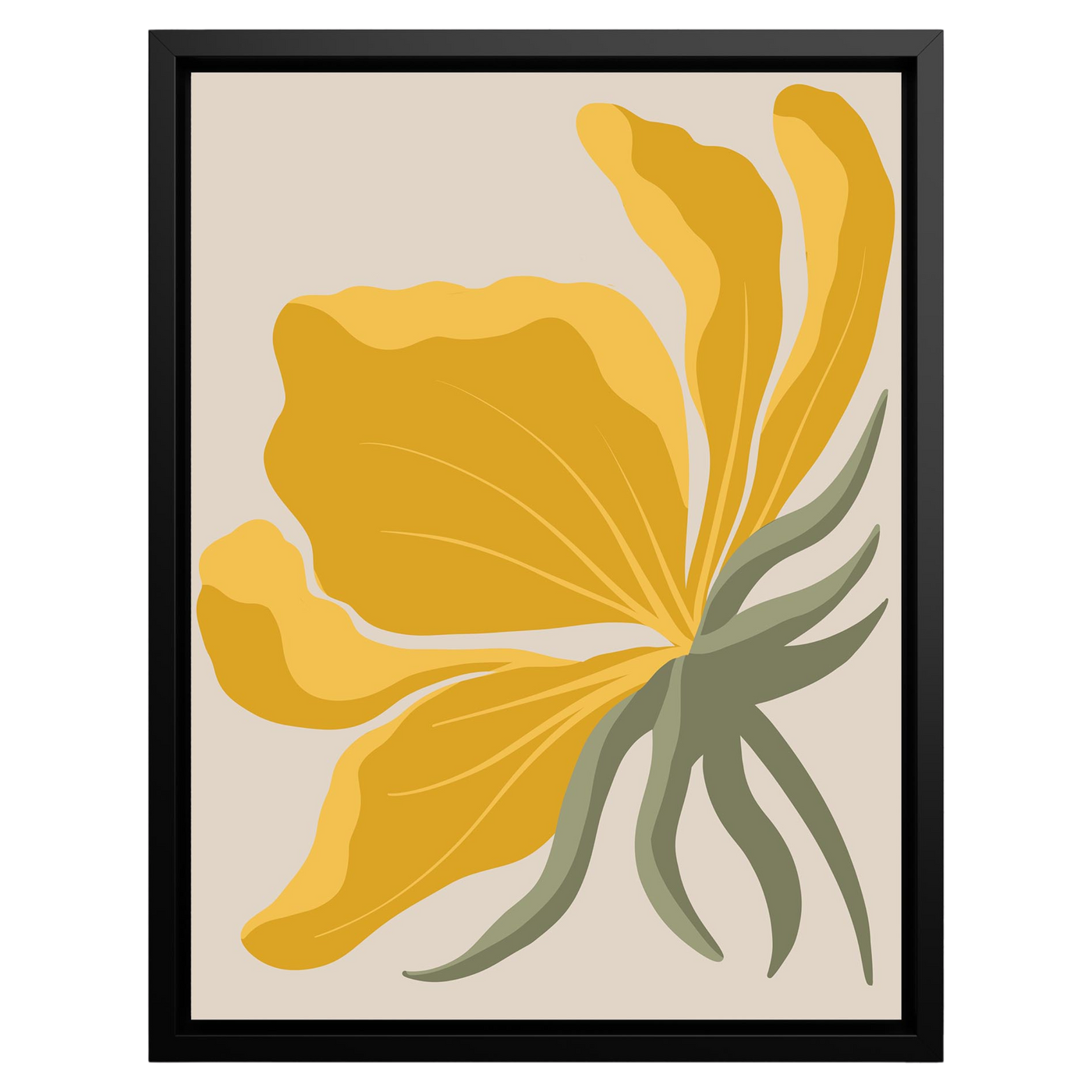 Golden Bloom – Framed Canvas Wall Art