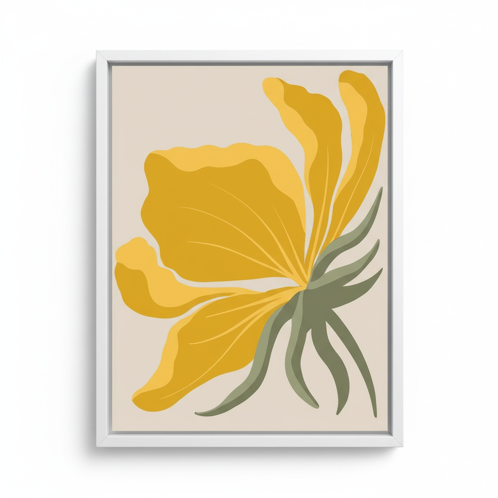 Golden Bloom – Framed Canvas Wall Art