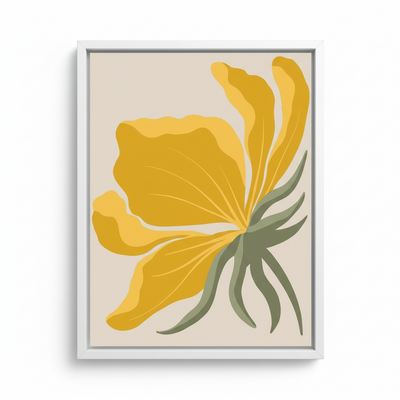 Golden Bloom – Framed Canvas Wall Art