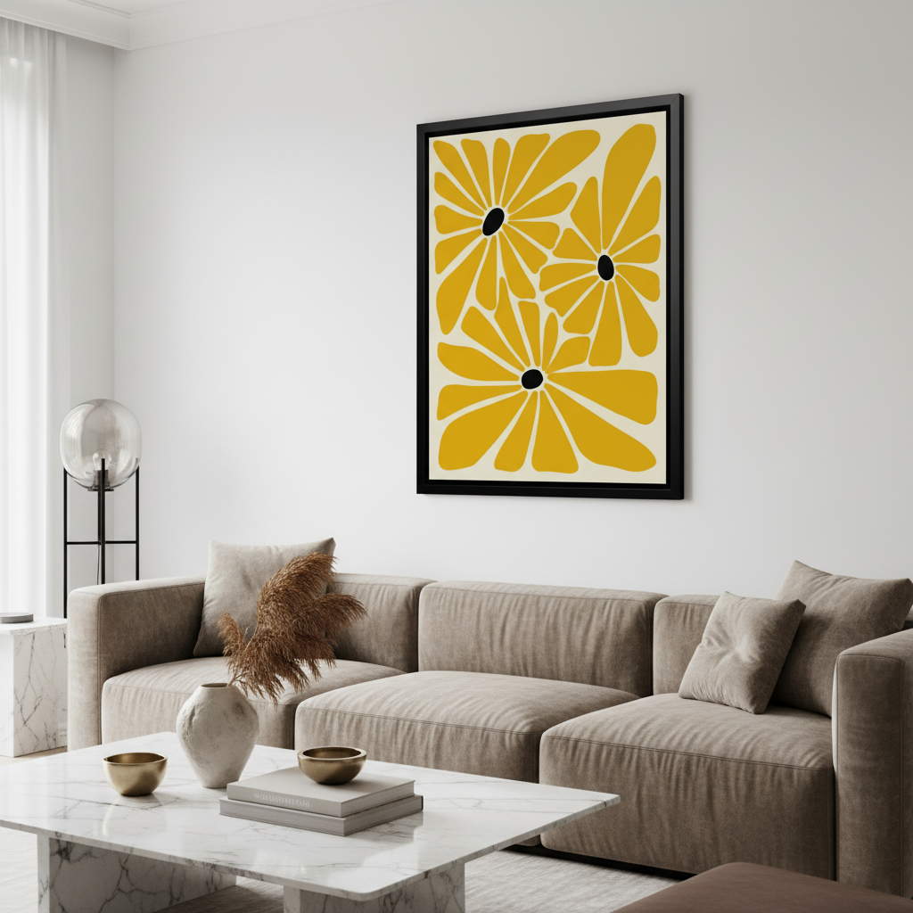 Golden Elegance – Framed Canvas Wall Art