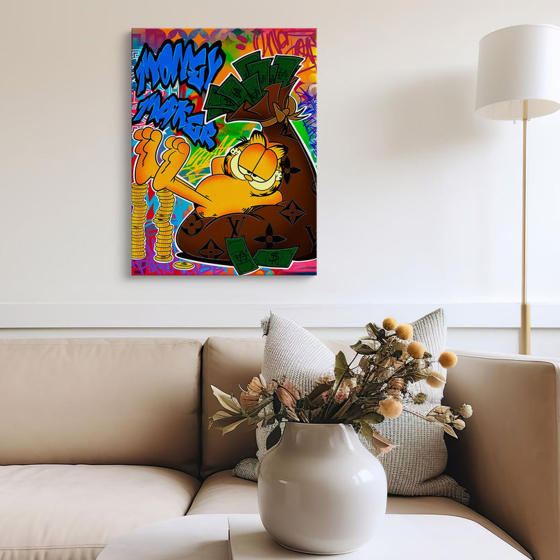 Money Master Garfield Pop Art Canvas
