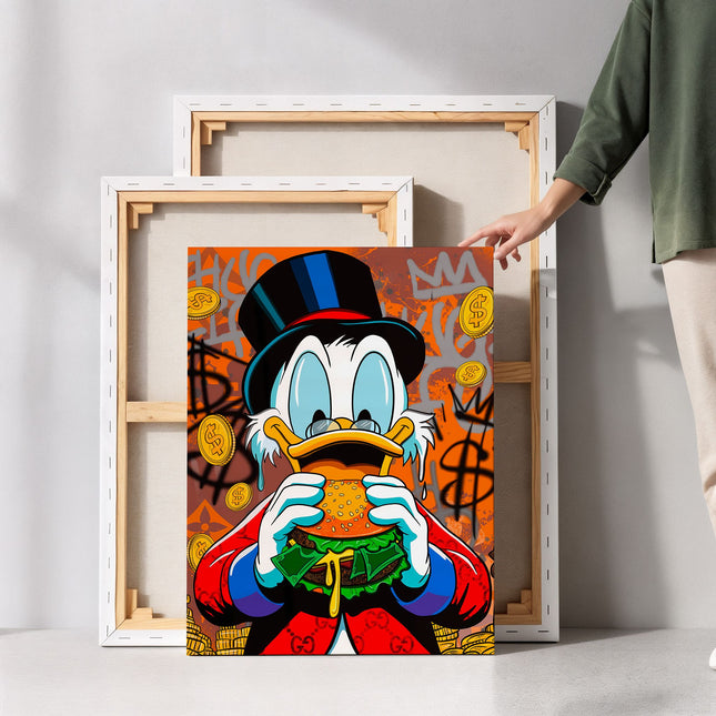 Money Duck Burger Pop Art Canvas