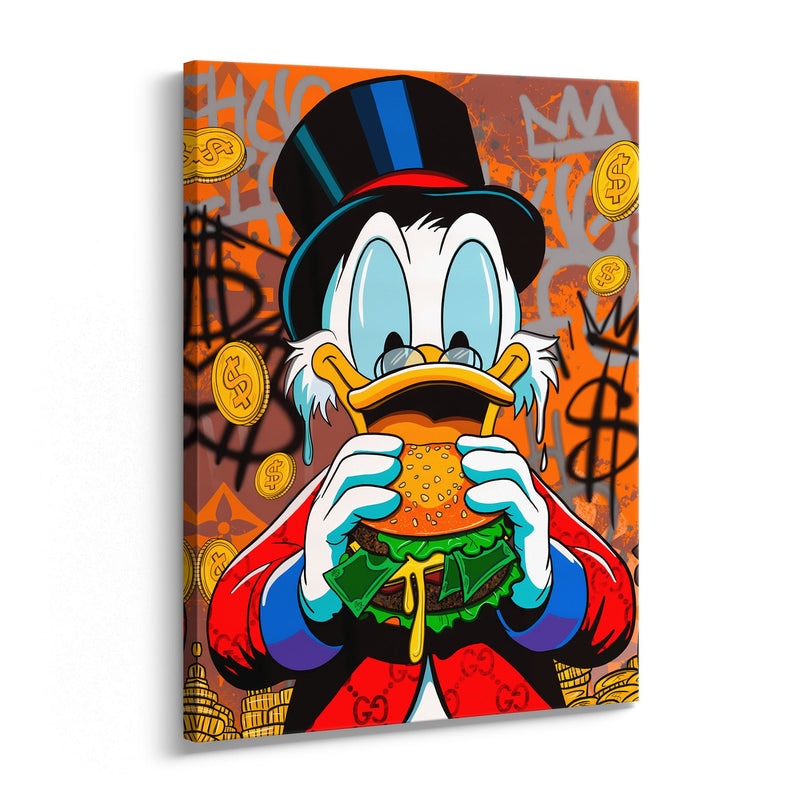 Money Duck Burger Pop Art Canvas
