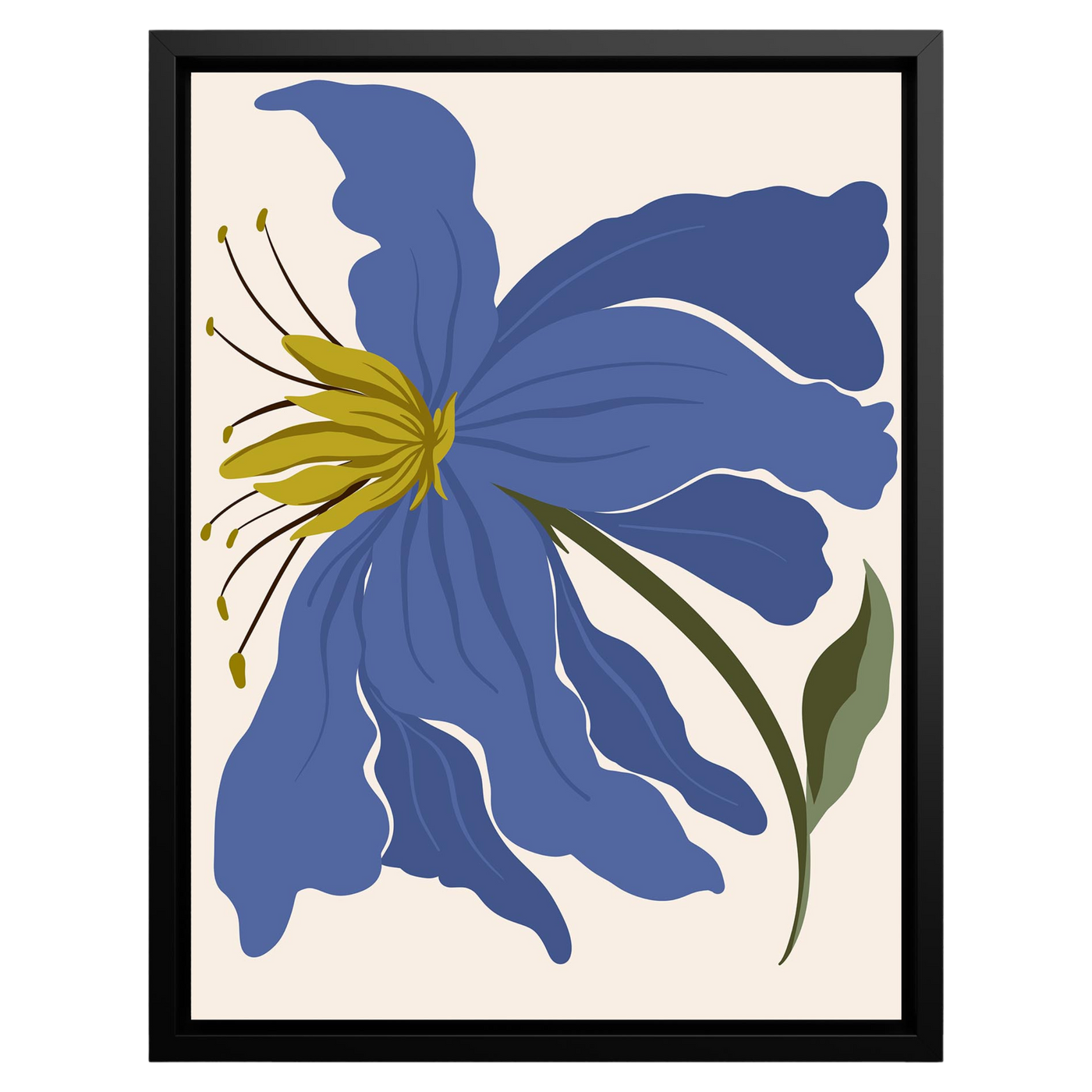 Bold Blue Petal – Framed Wall Art