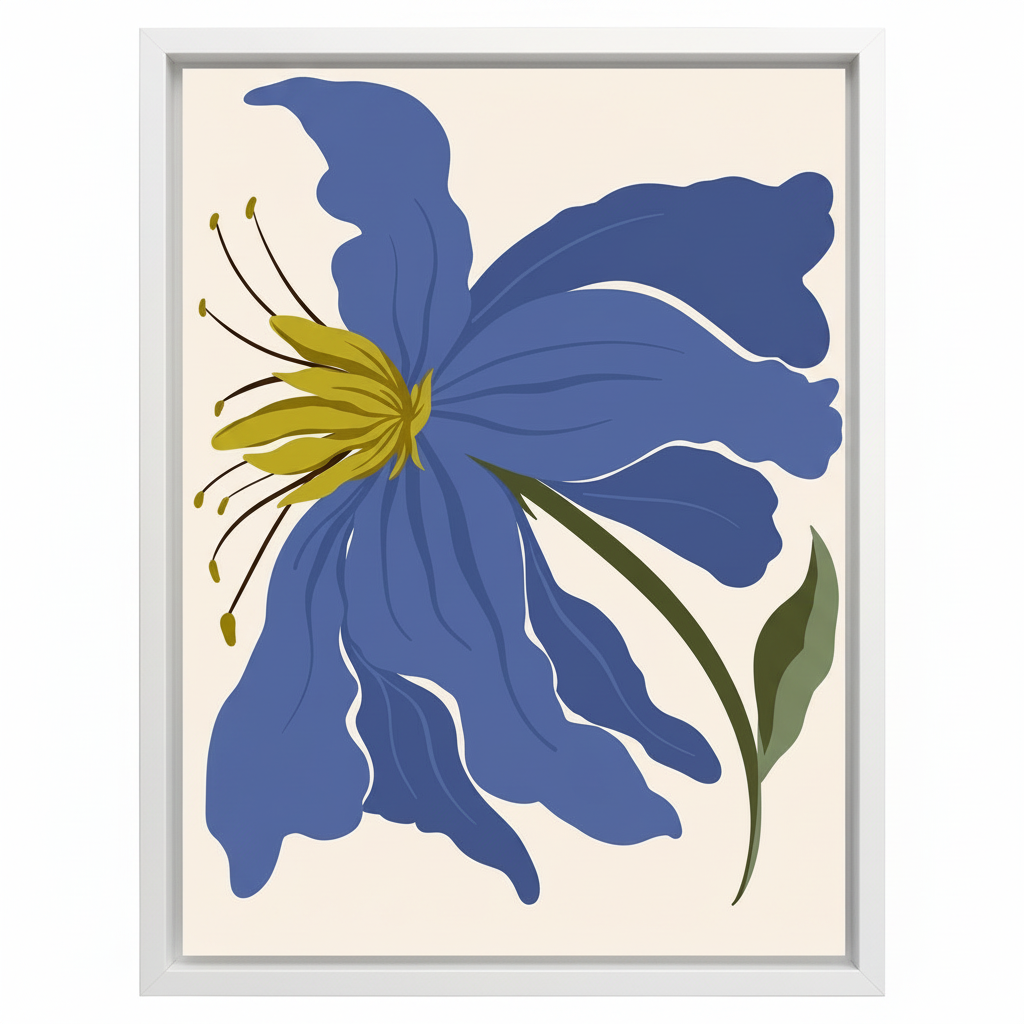 Bold Blue Petal – Framed Wall Art