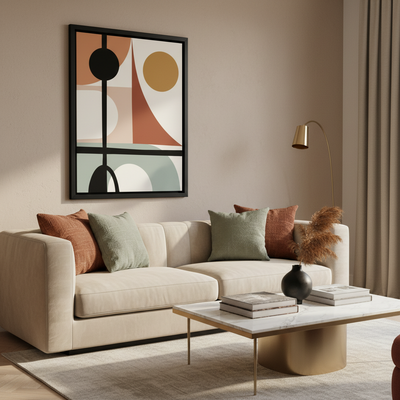 Geometric Delight – Framed Canvas Wall Art