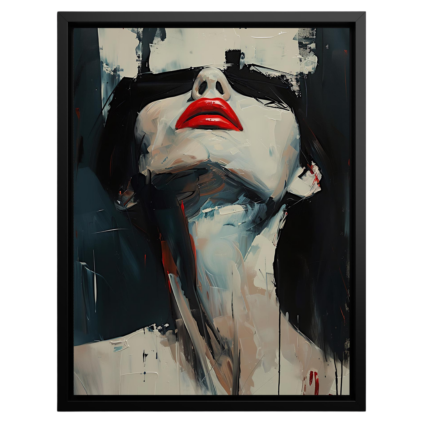 Crimson Reverie | Bold Elegance in Motion Framed Wall Canvas