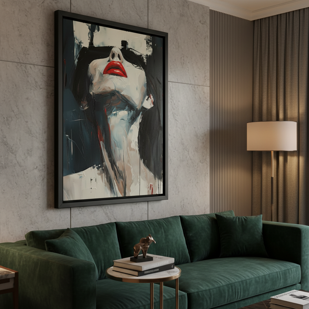 Crimson Reverie | Bold Elegance in Motion Framed Wall Canvas