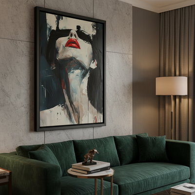 Crimson Reverie | Bold Elegance in Motion Framed Wall Canvas