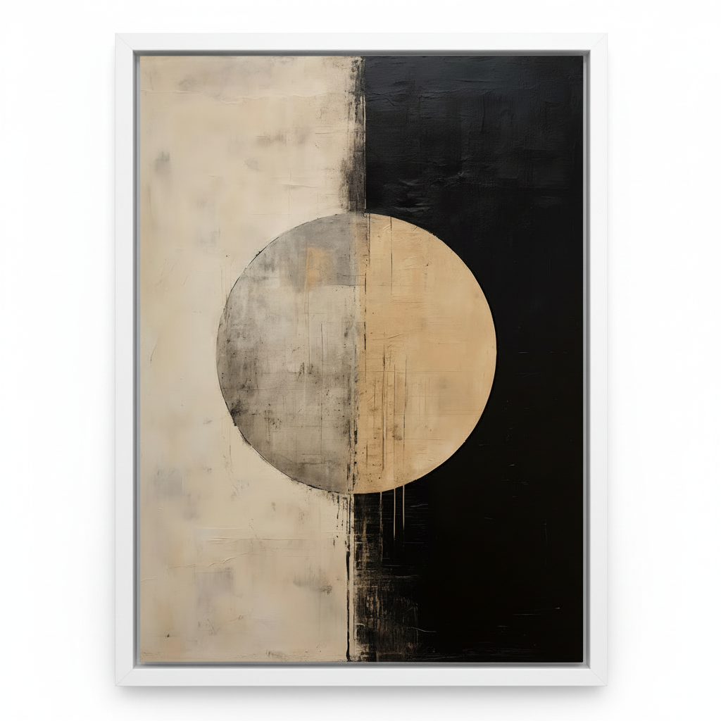 Cosmic Balance: Modern Canvas Framed Wall Art