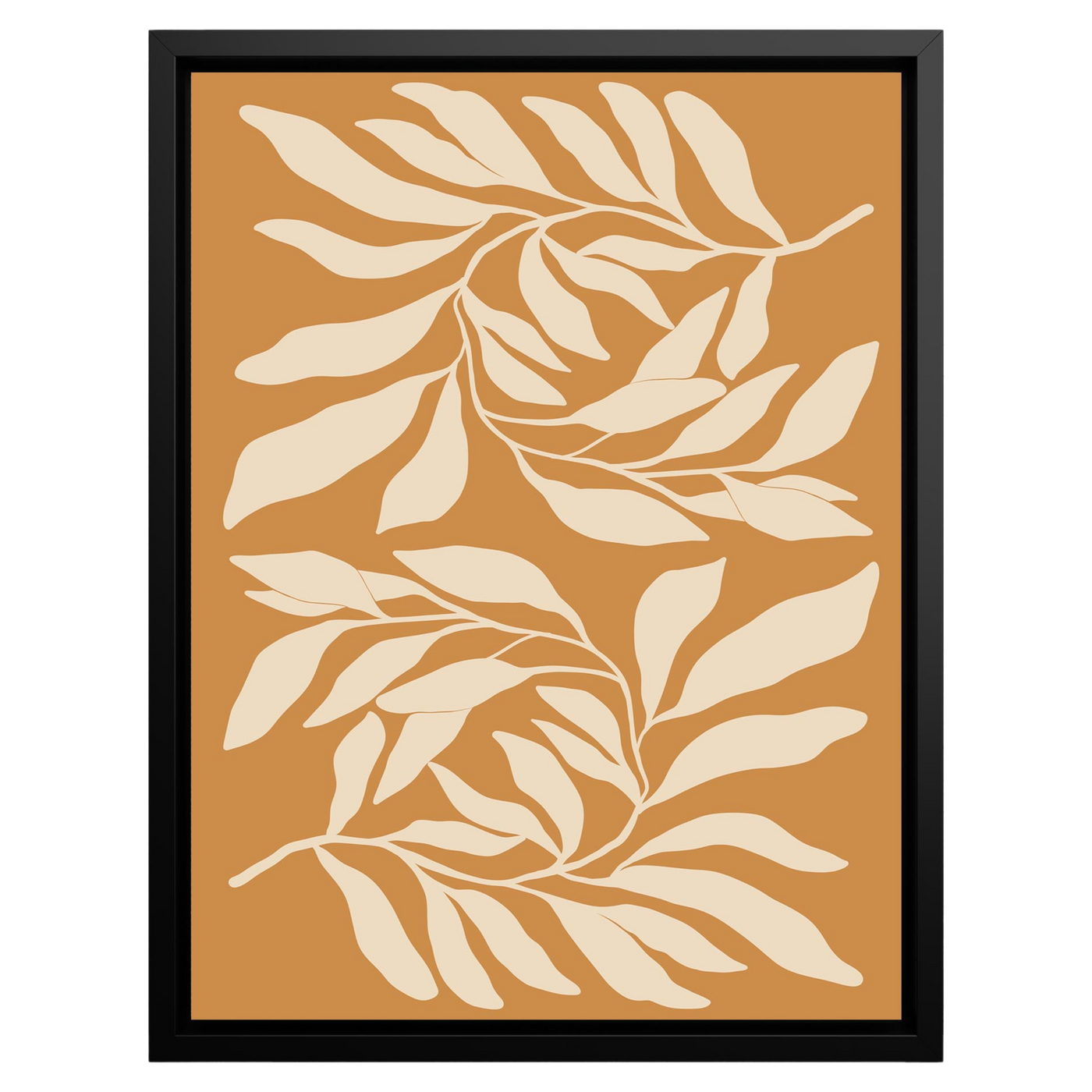 Leafy Elegance – Framed Canvas Wall Art
