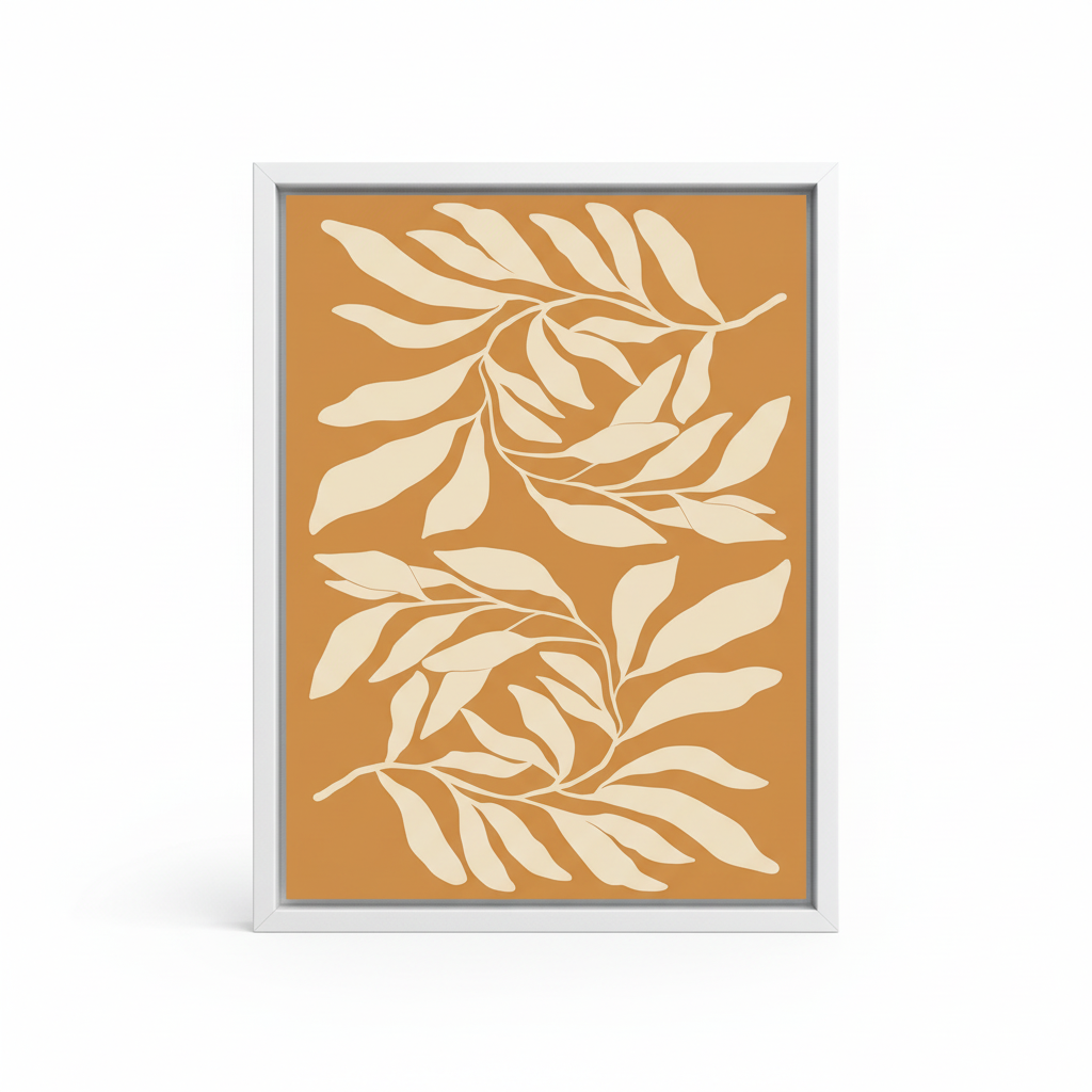 Leafy Elegance – Framed Canvas Wall Art