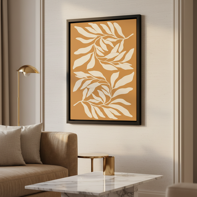 Leafy Elegance – Framed Canvas Wall Art