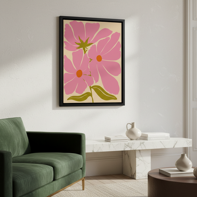 Blushing Blooms – Framed Canvas Wall Art