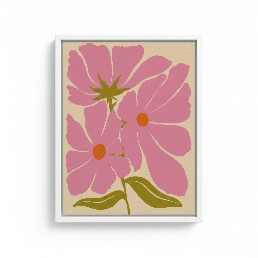 Blushing Blooms – Framed Canvas Wall Art