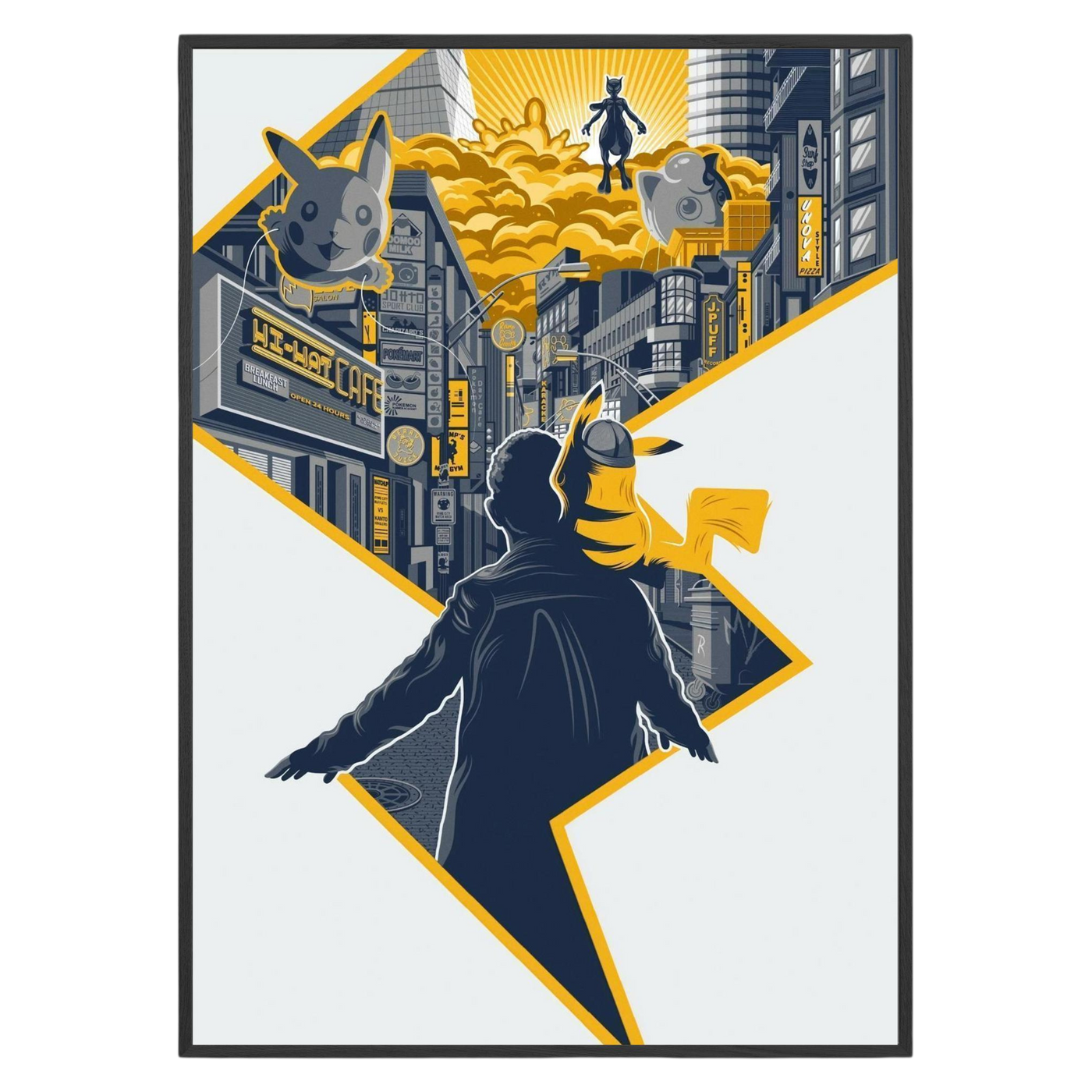 Mystical Pikachu Cityscape