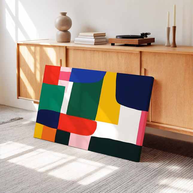 Bold Colour Block Geometry Abstract Canvas