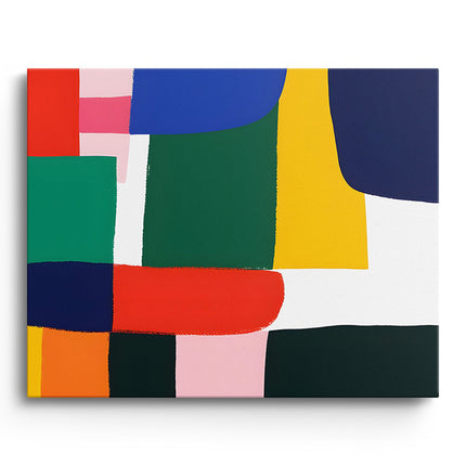 Bold Colour Block Geometry Abstract Canvas