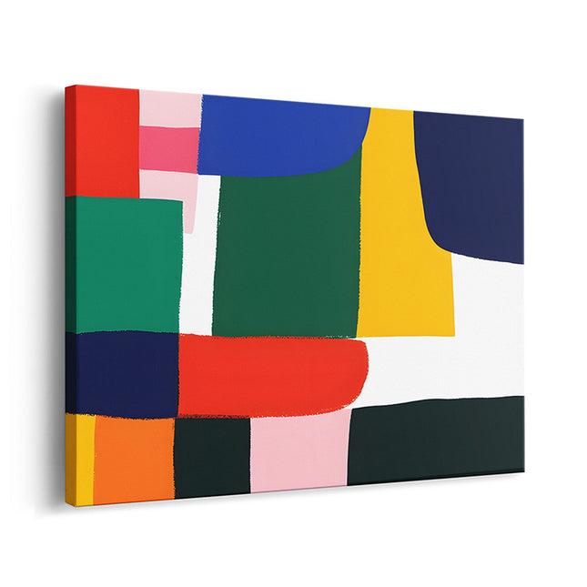 Bold Colour Block Geometry Abstract Canvas