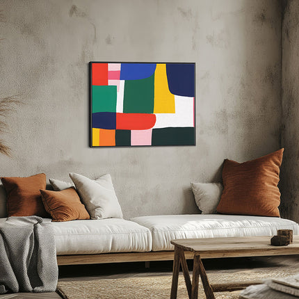 Bold Colour Block Geometry Abstract Canvas