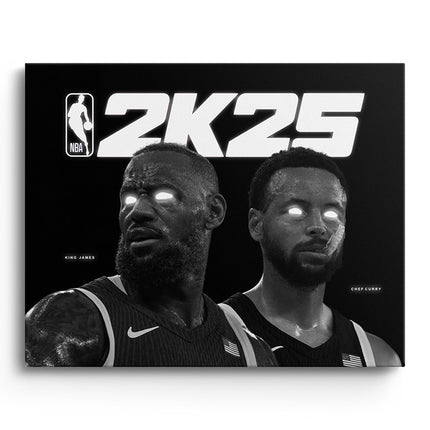 “Neon Kings” Black & White NBA 2K25 Canvas