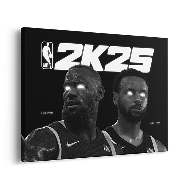 “Neon Kings” Black & White NBA 2K25 Canvas