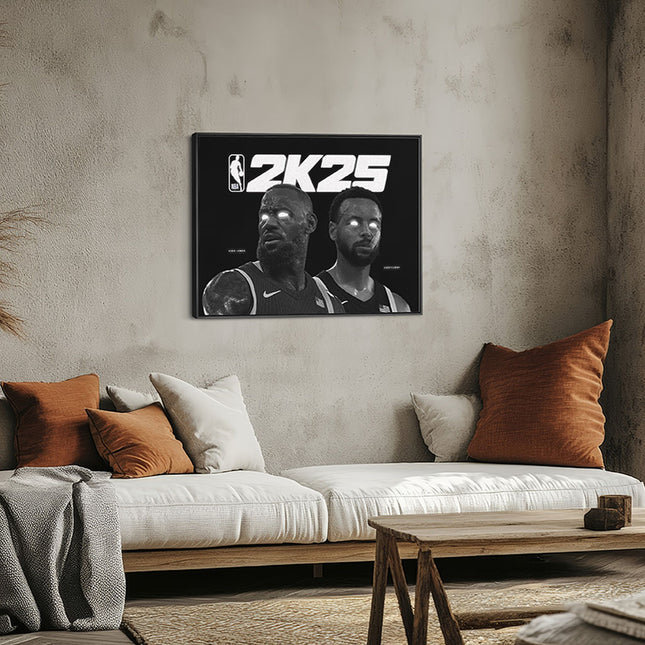 “Neon Kings” Black & White NBA 2K25 Canvas