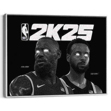 “Neon Kings” Black & White NBA 2K25 Canvas