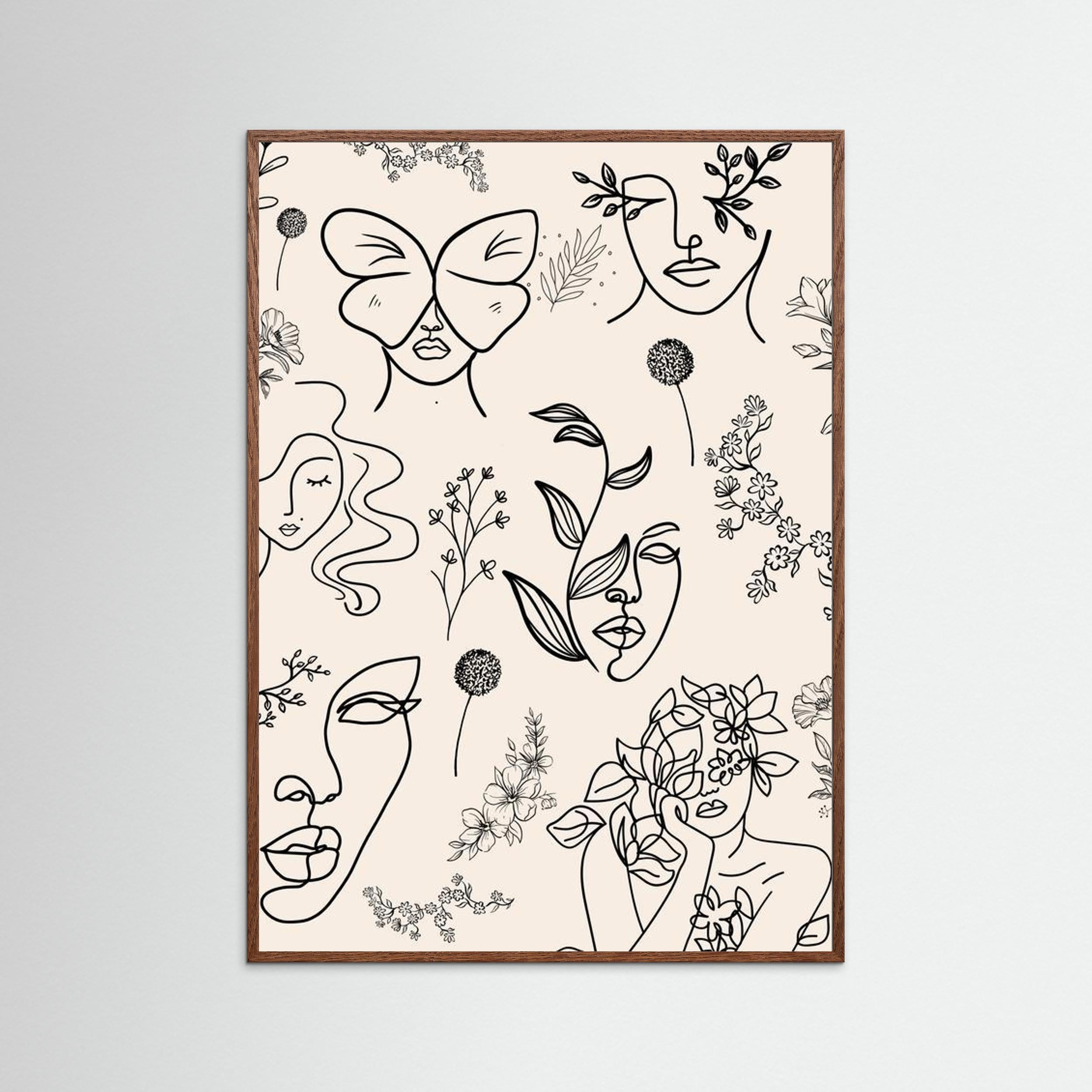 Botanical Faces Line