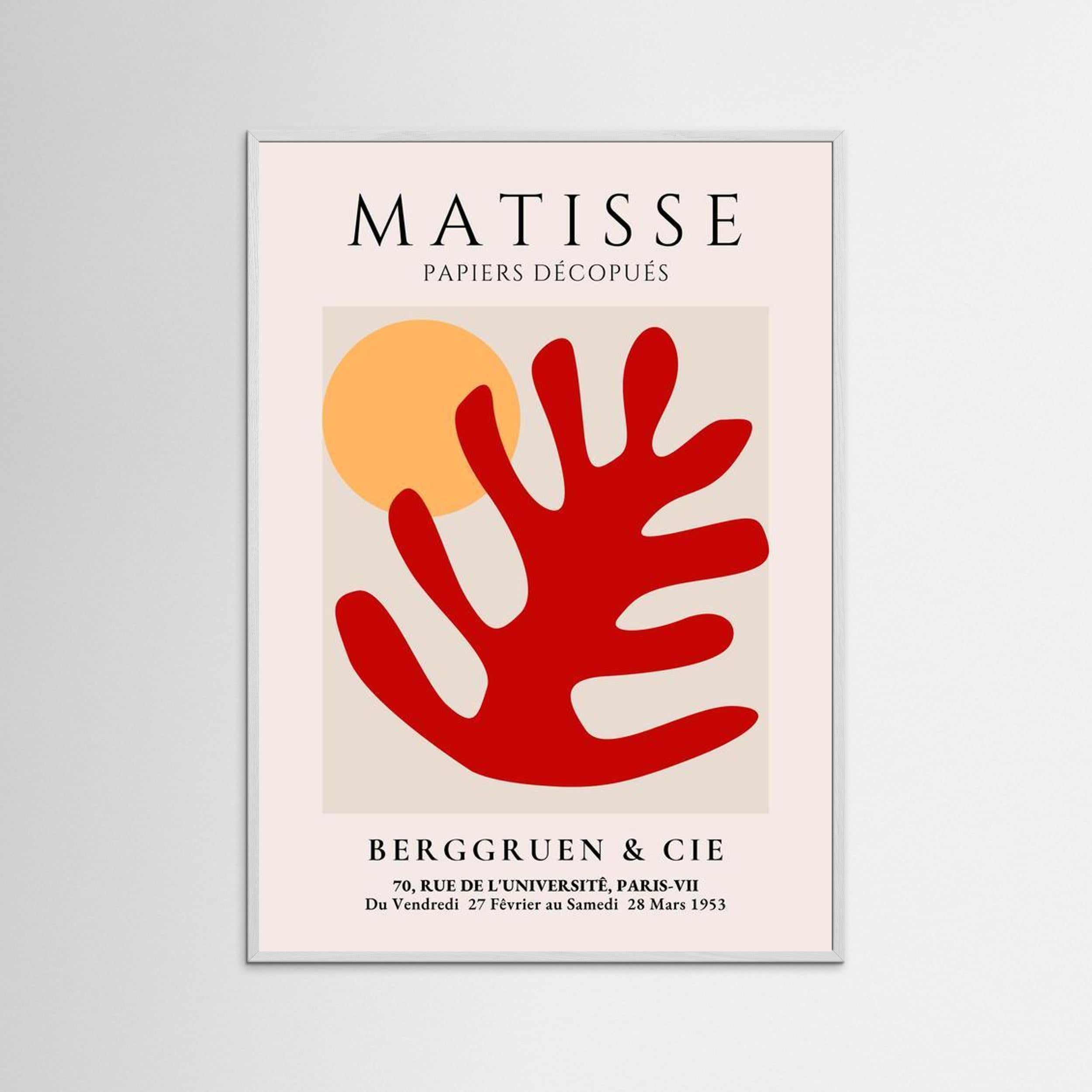 “Papiers Découpés” Red Coral Leaf & Sun 