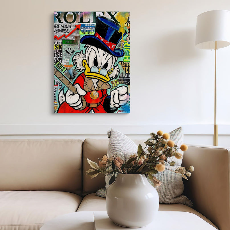 Money Maker Duck Canvas Print