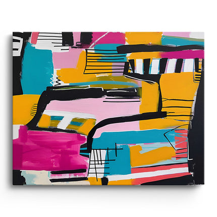 Neon Pop Abstract Brushstroke Canvas