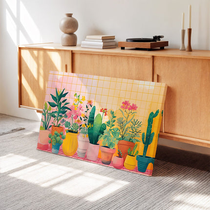 Sunny Cactus & Bloom Garden Canvas
