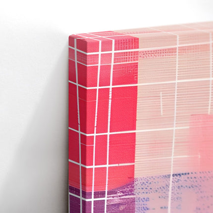 Pink Grid Pastel Modern Abstract Canvas