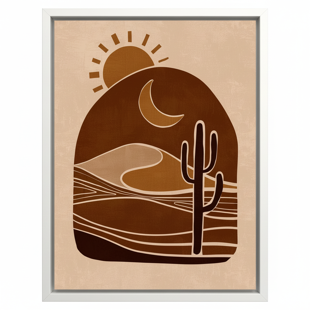 Sunset Silhouettes – Framed Canvas Wall Art
