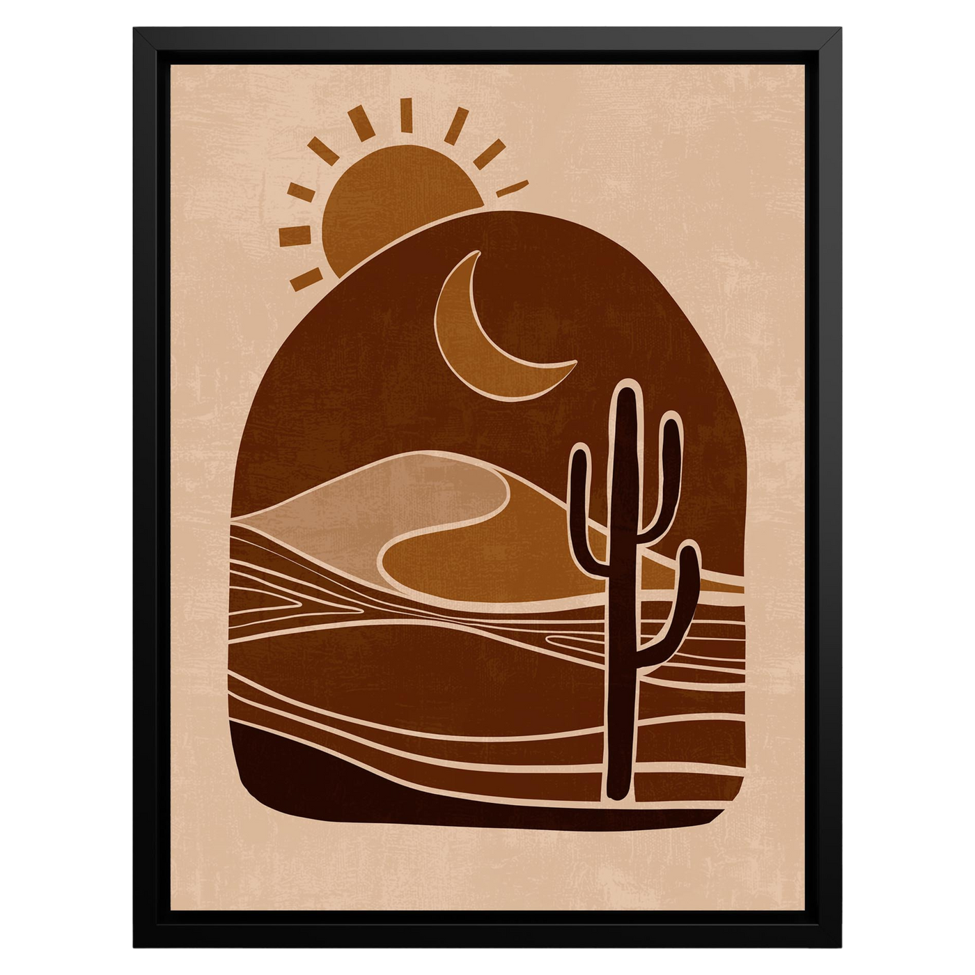 Sunset Silhouettes – Framed Canvas Wall Art