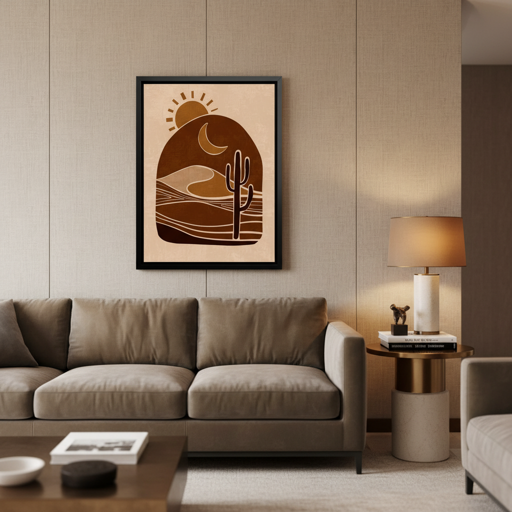 Sunset Silhouettes – Framed Canvas Wall Art