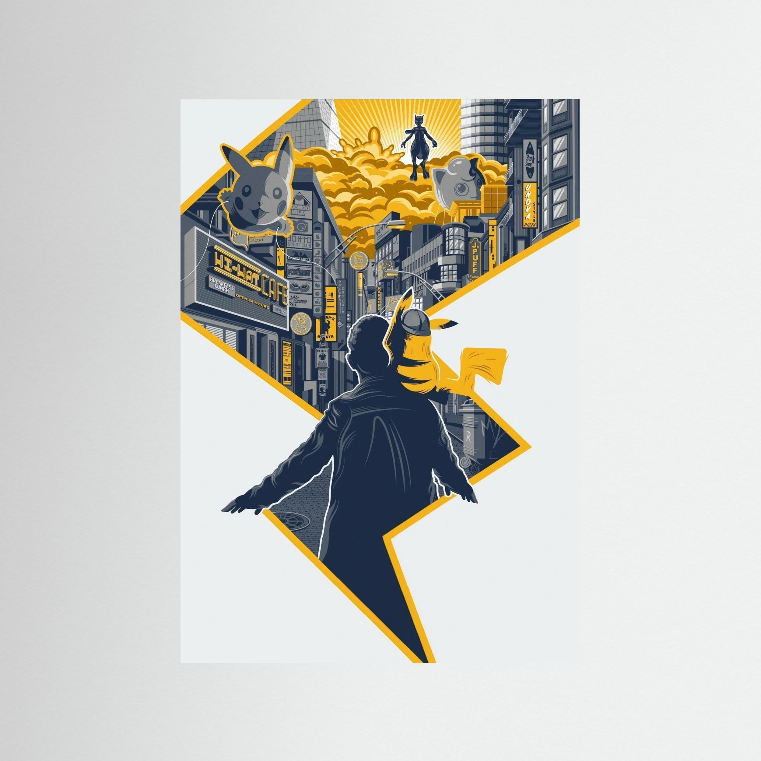 Mystical Pikachu Cityscape