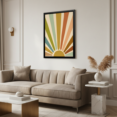 Sunburst Vibes – Framed Canvas Wall Art