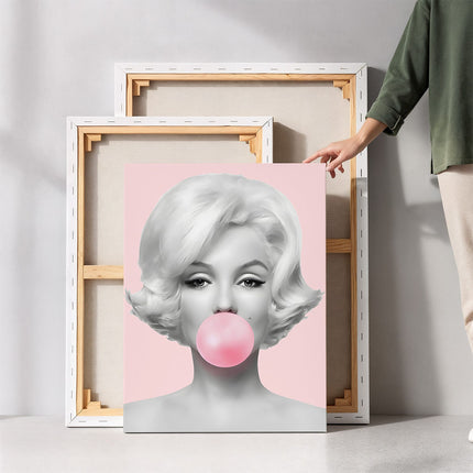 Pink Bubble Pop Portrait Canvas