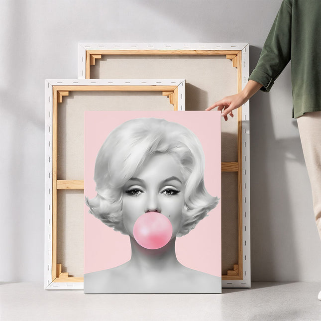 Pink Bubble Pop Portrait Canvas