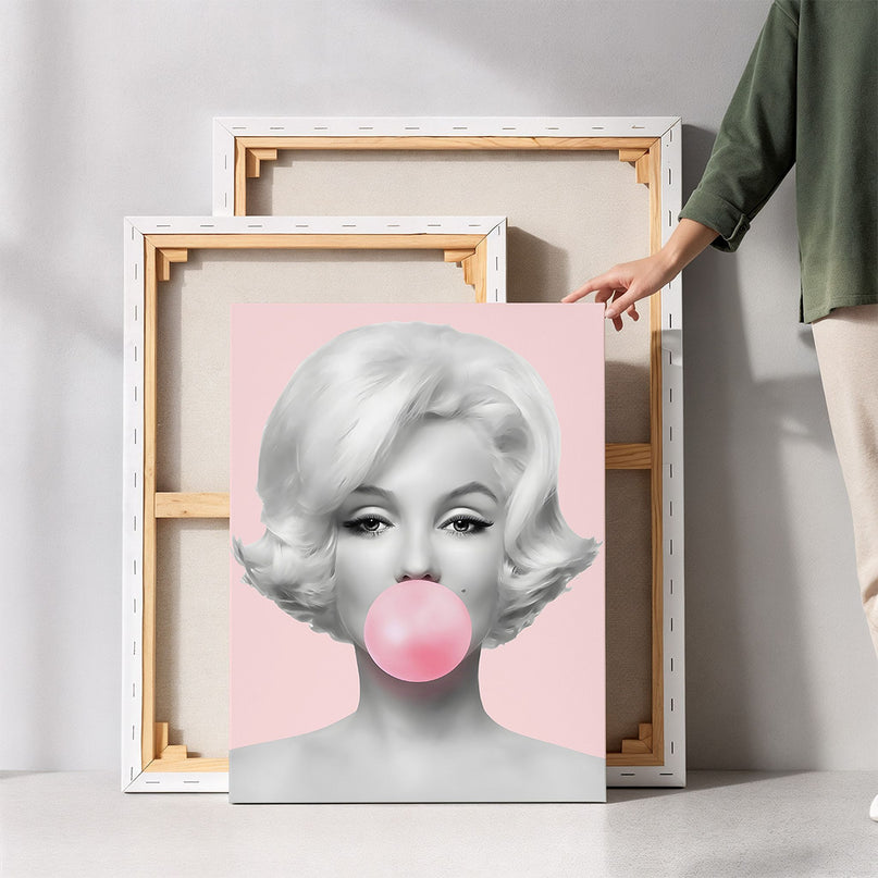 Pink Bubble Pop Portrait Canvas