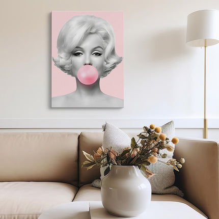 Pink Bubble Pop Portrait Canvas