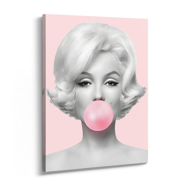 Pink Bubble Pop Portrait Canvas