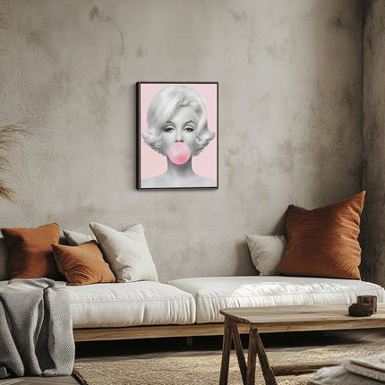 Pink Bubble Pop Portrait Canvas